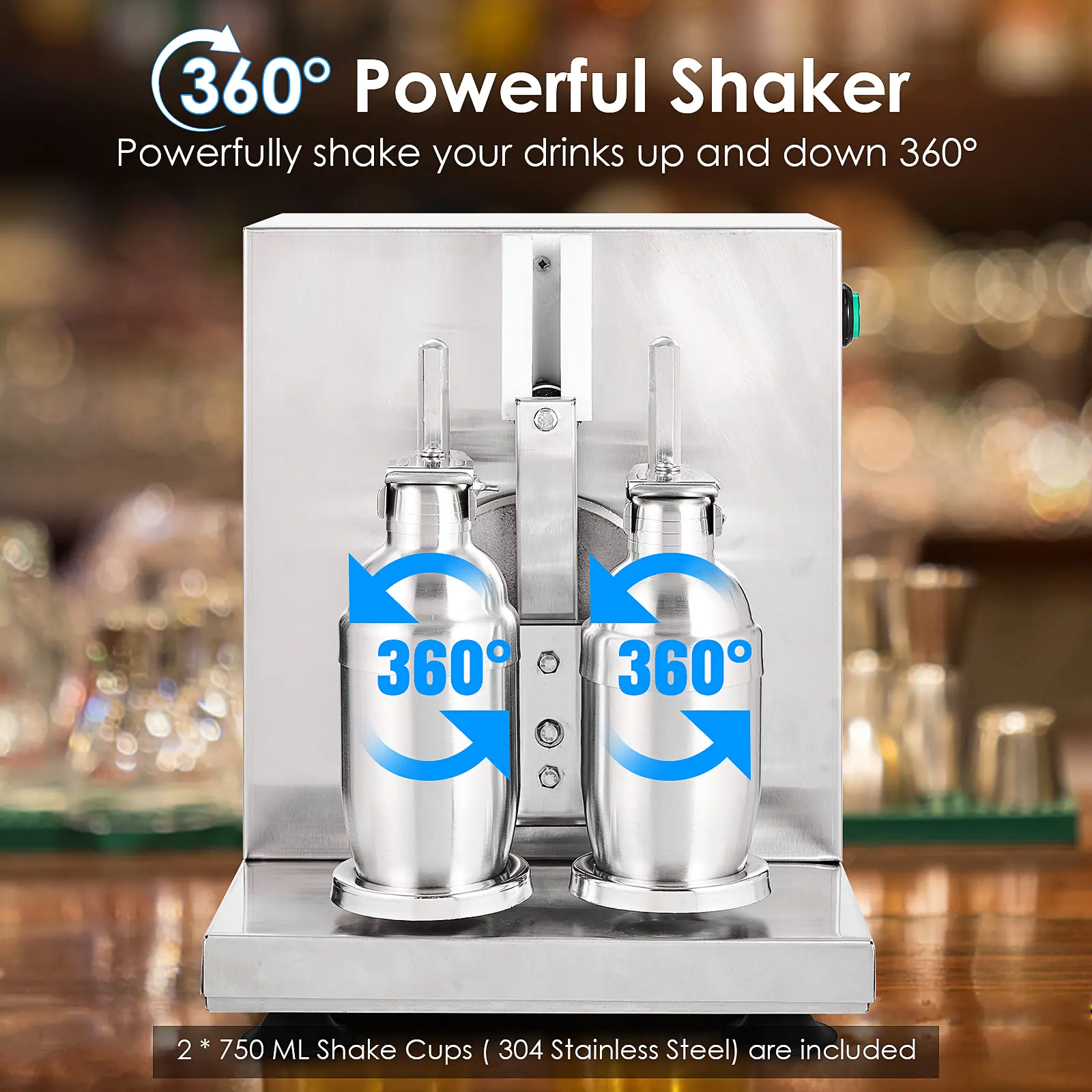 Double Cocktail Shaker for Shaking Replacing Manual Shaking of Beverage MTS01