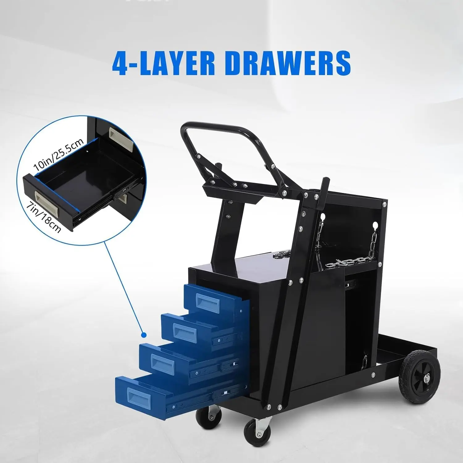 Welding Cart 220 Lbs Welder Cart Without Drawer Or With 4 Drawers Welding Carts For Mig/Tig Welder And Plasma Cutter