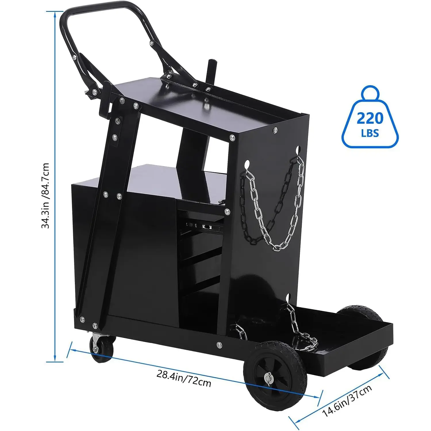 Welding Cart 220 Lbs Welder Cart Without Drawer Or With 4 Drawers Welding Carts For Mig/Tig Welder And Plasma Cutter