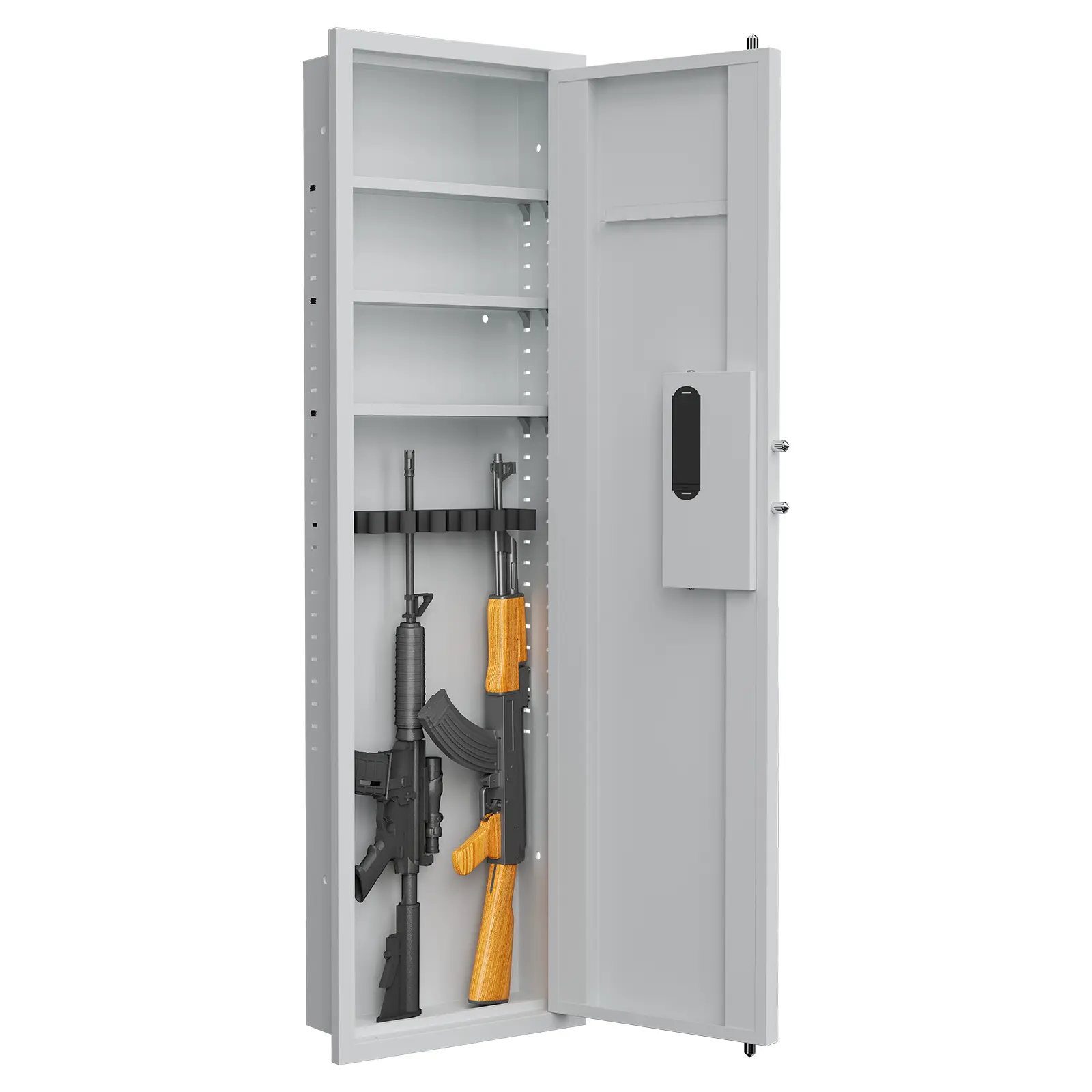 53.15" Wall Safe Hidden Electronic Safe Deposit Box, Dual Alarm Function & Adjustable Shelve For Business Cash Drops Home Safety
