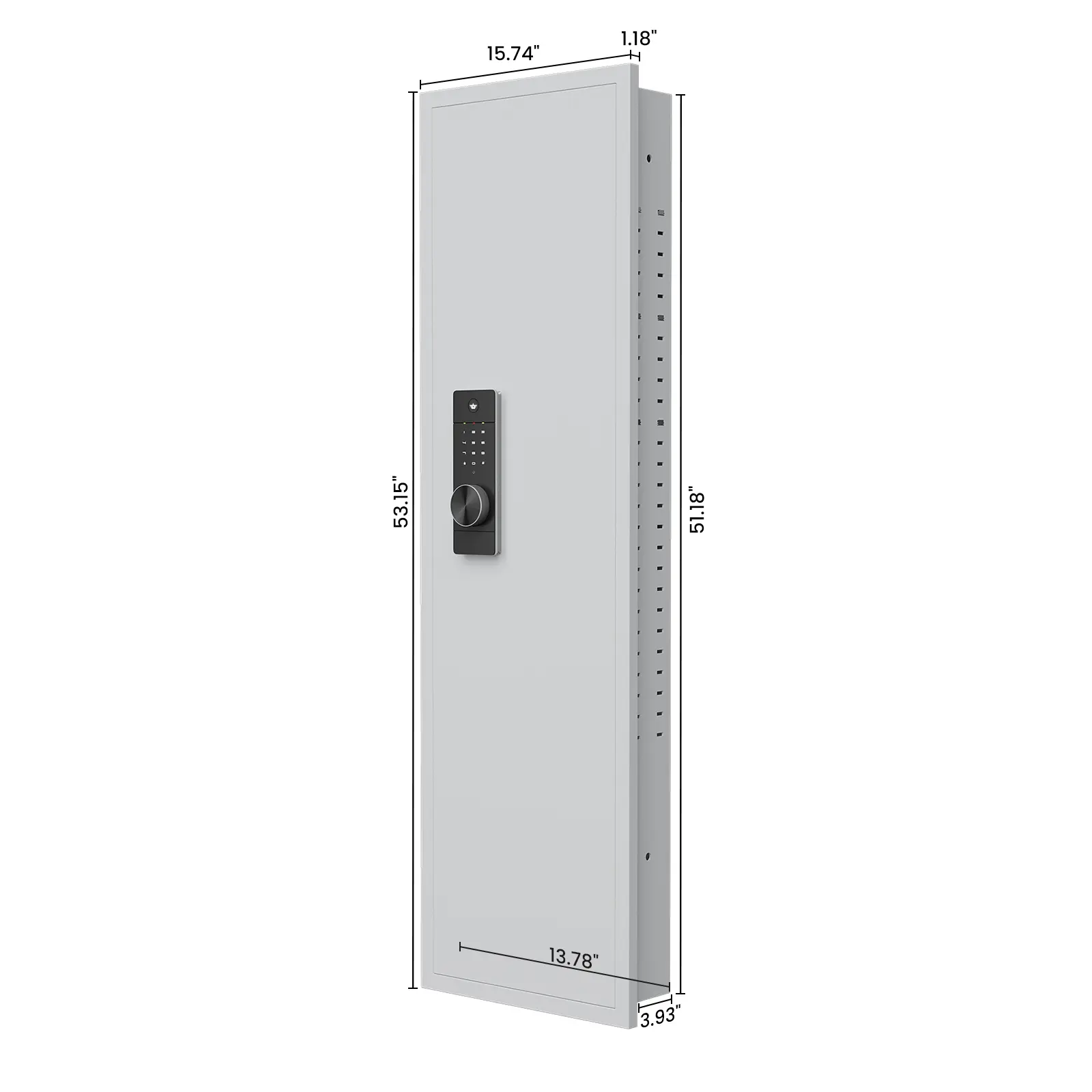 53.15" Wall Safe Hidden Electronic Safe Deposit Box, Dual Alarm Function & Adjustable Shelve For Business Cash Drops Home Safety