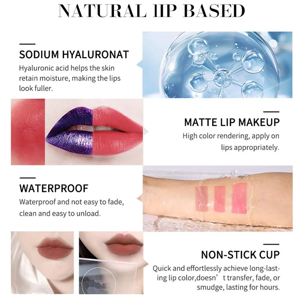 Rapid Film-forming Peel-Off Lip Stain Tattoo Lipstick Waterproof Long Lasting Matte Lip Tint Contour Tear-off Lip Gloss Cosmetic