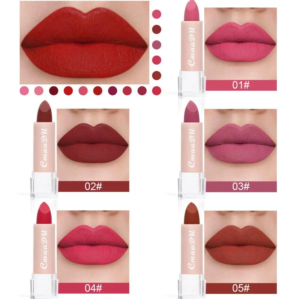 CmaaDu 15 Colour Moisturizing Matte Velvet Lipstick Easy To Color Waterproof Long Lasting Nude Lipstick Lipgloss Makeup Cosmetic