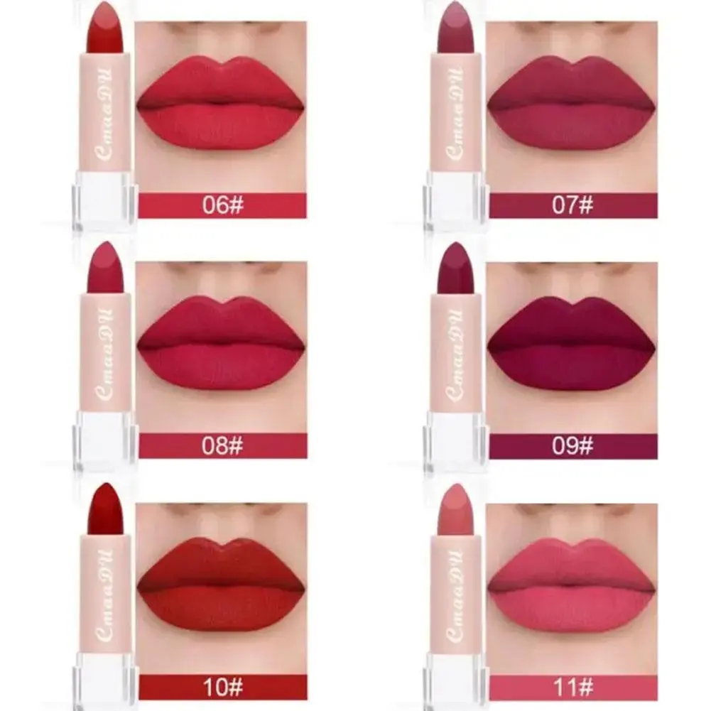 CmaaDu 15 Colour Moisturizing Matte Velvet Lipstick Easy To Color Waterproof Long Lasting Nude Lipstick Lipgloss Makeup Cosmetic