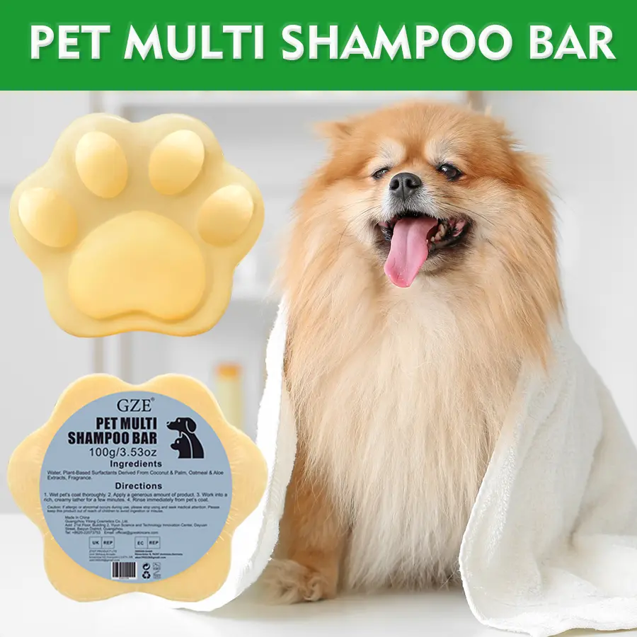 GZE Pet Shampoo & Conditioner 2 in 1 Bar Soap For Dogs & Cats - Helps Itching, Hot Spots, Irritation & Allergies, Sensitive Skin