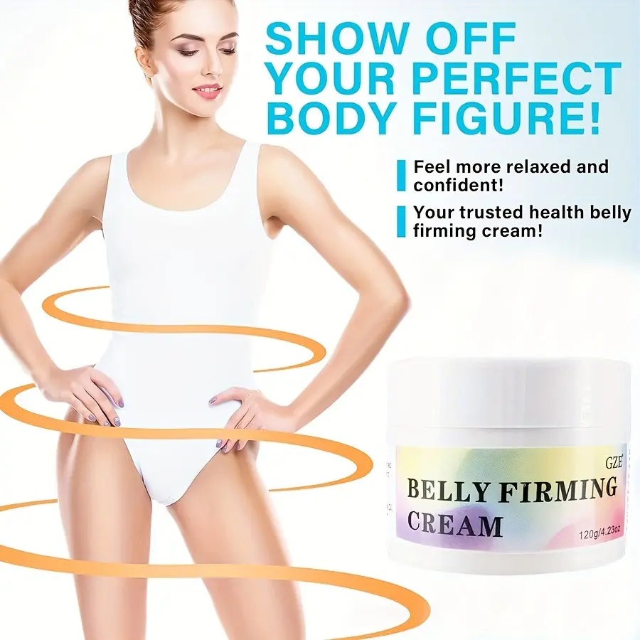 GZE Flat Belly Firming Cream - Skin Firming Smoothing Cream For Stomach, Thighs & Butt, Moisturizing Firming Lotion 120g