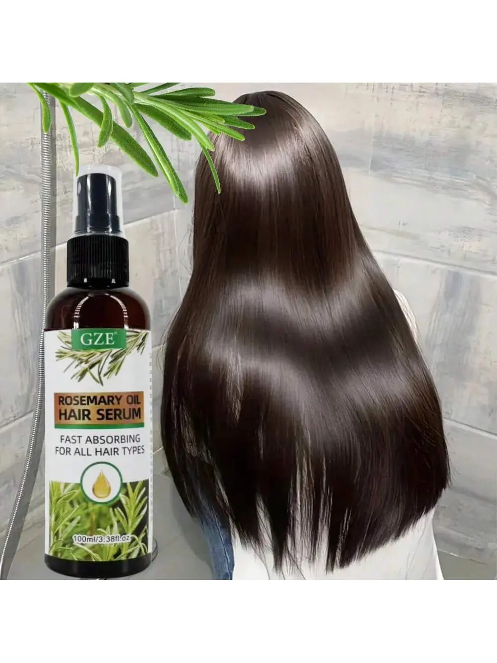 GZE Rosemary Oil Hair Serum Mist Spray trong Hair Heat Protection Anti-Breakage For Dry And Damaged Hair Repair Split Ends
