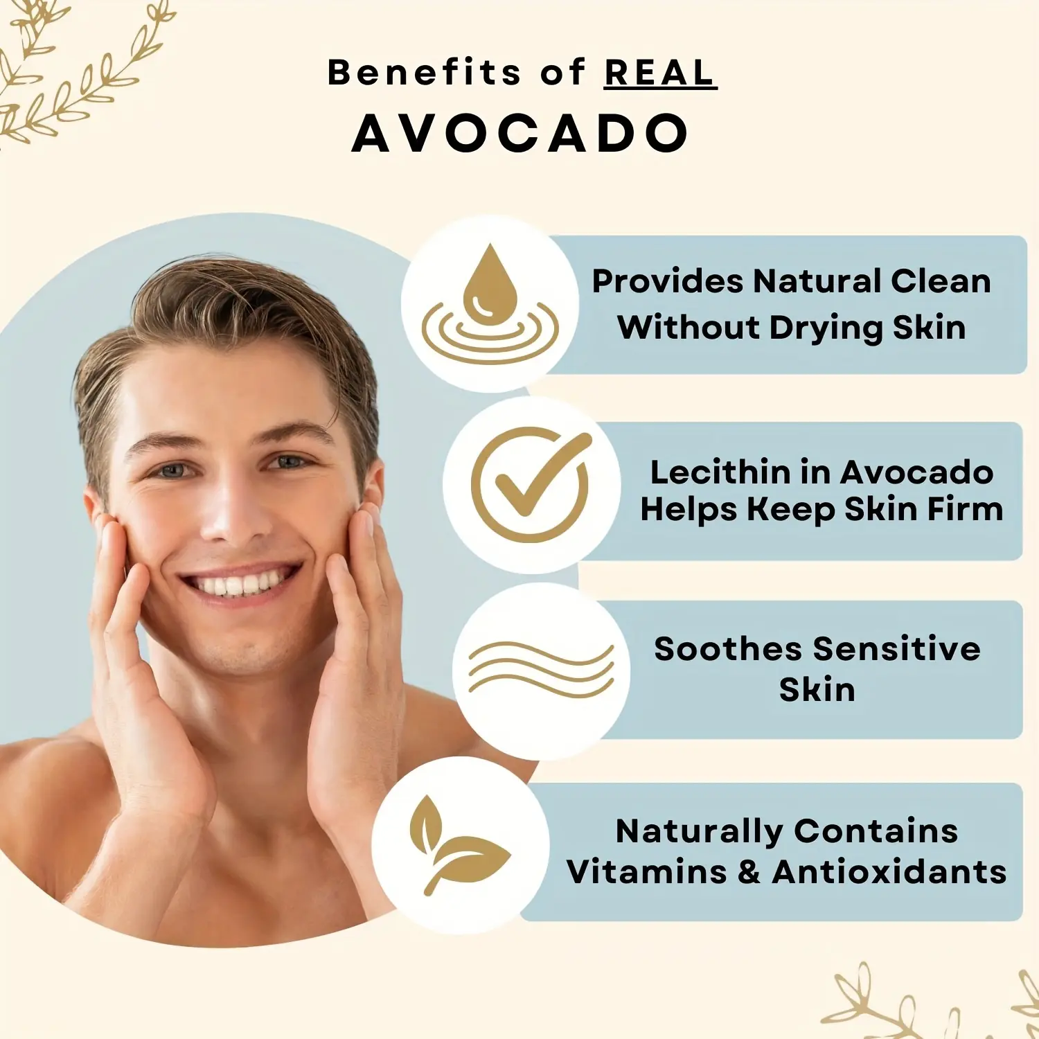 GZE Soft And Gentle Avocado Cleansing Balm Soap With Refreshing Scent - Moisturizing Makeup Remover And Cleansing Bar PH Balance