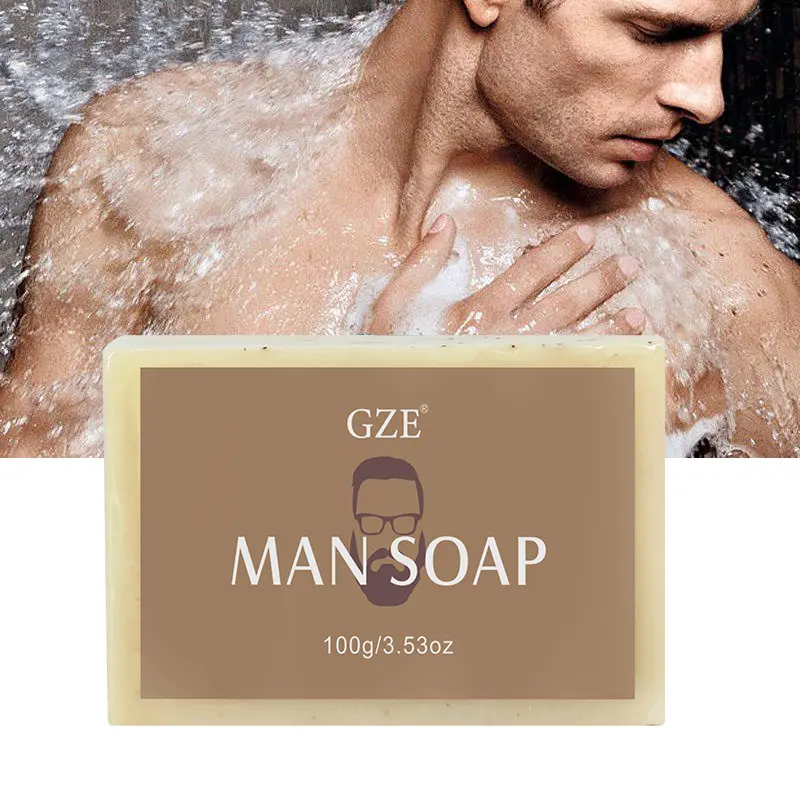 GZE Men's Exfoliating Scrub Bar 3-in-1 Body Face & Shaving Cleanser Hydrating Moisturizing Grooming Soap Men+Care