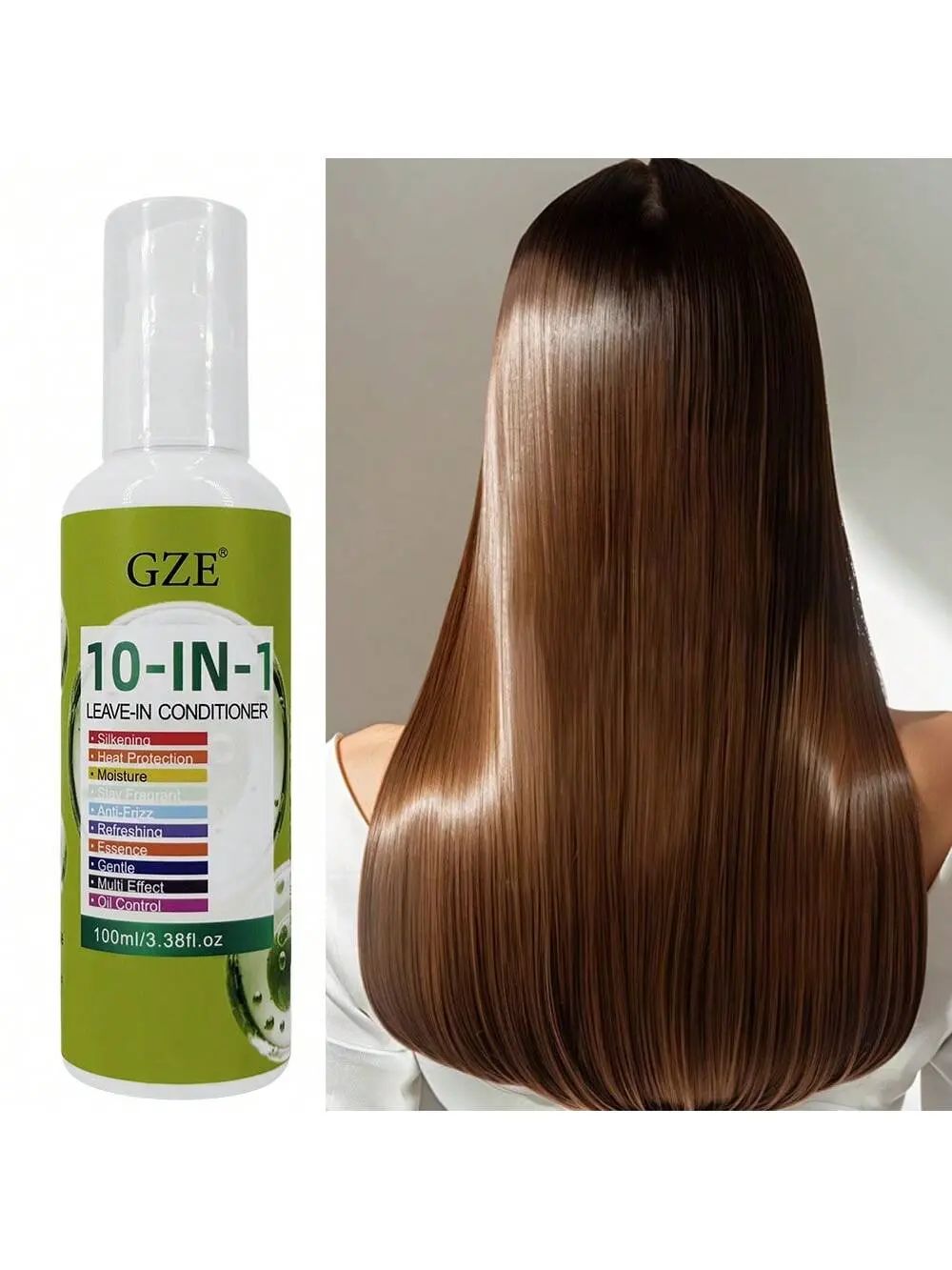 GZE10-IN-1 Leave-In Conditioner Silkening Heat Protection Moisturizing Stay Fragrant Anti-Frizz Refreshing Essence Gentle