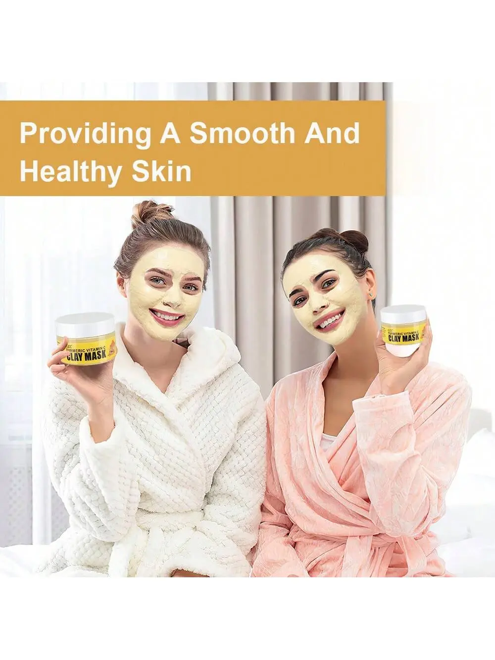 GZE Turmeric Vitamin C Clay Mask Moisturizing Smooth Skin Deep Cleaning Mud Pore For Dry Sensitive Skin Brighten