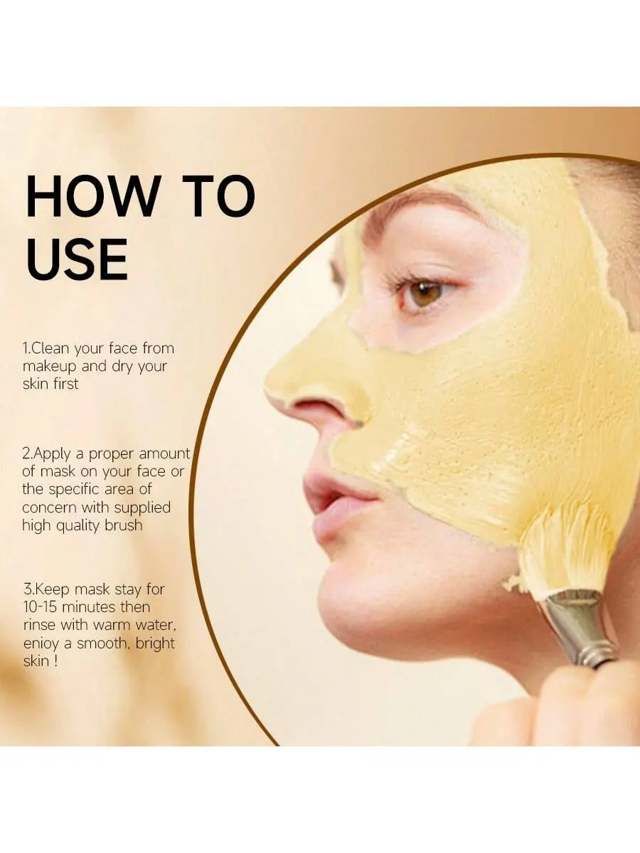 GZE Turmeric Vitamin C Clay Mask Moisturizing Smooth Skin Deep Cleaning Mud Pore For Dry Sensitive Skin Brighten