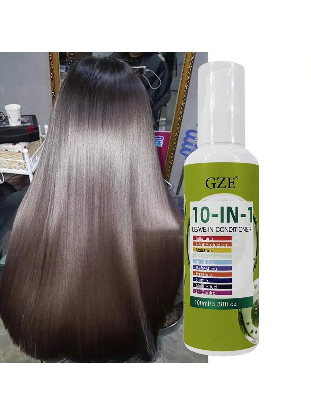 GZE10-IN-1 Leave-In Conditioner Silkening Heat Protection Moisturizing Stay Fragrant Anti-Frizz Refreshing Essence Gentle