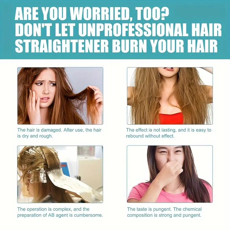 GZE Protein Correct Straight Hair Cream for Smooth and Sleek Hair - Frizz Control, and Shine Boost - for Silky Straight Results