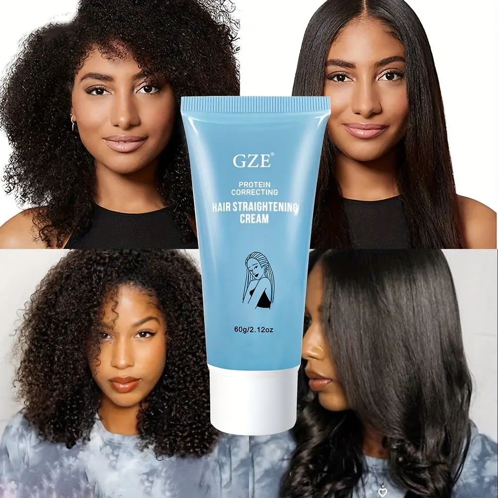 GZE Protein Correct Straight Hair Cream for Smooth and Sleek Hair - Frizz Control, and Shine Boost - for Silky Straight Results