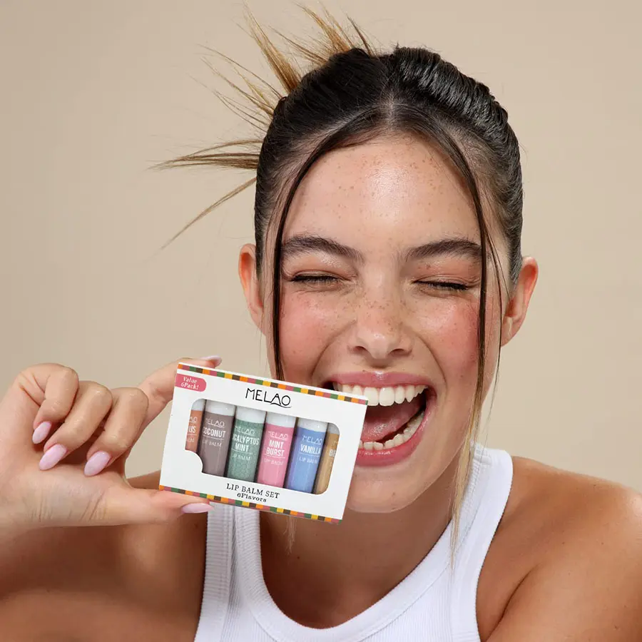 MELAO Lip Balm Set with Aloe, Extra Virgin Olive Oil, Beeswax & Essential Oils, Lip Balm Variety Pack, Certified Organic