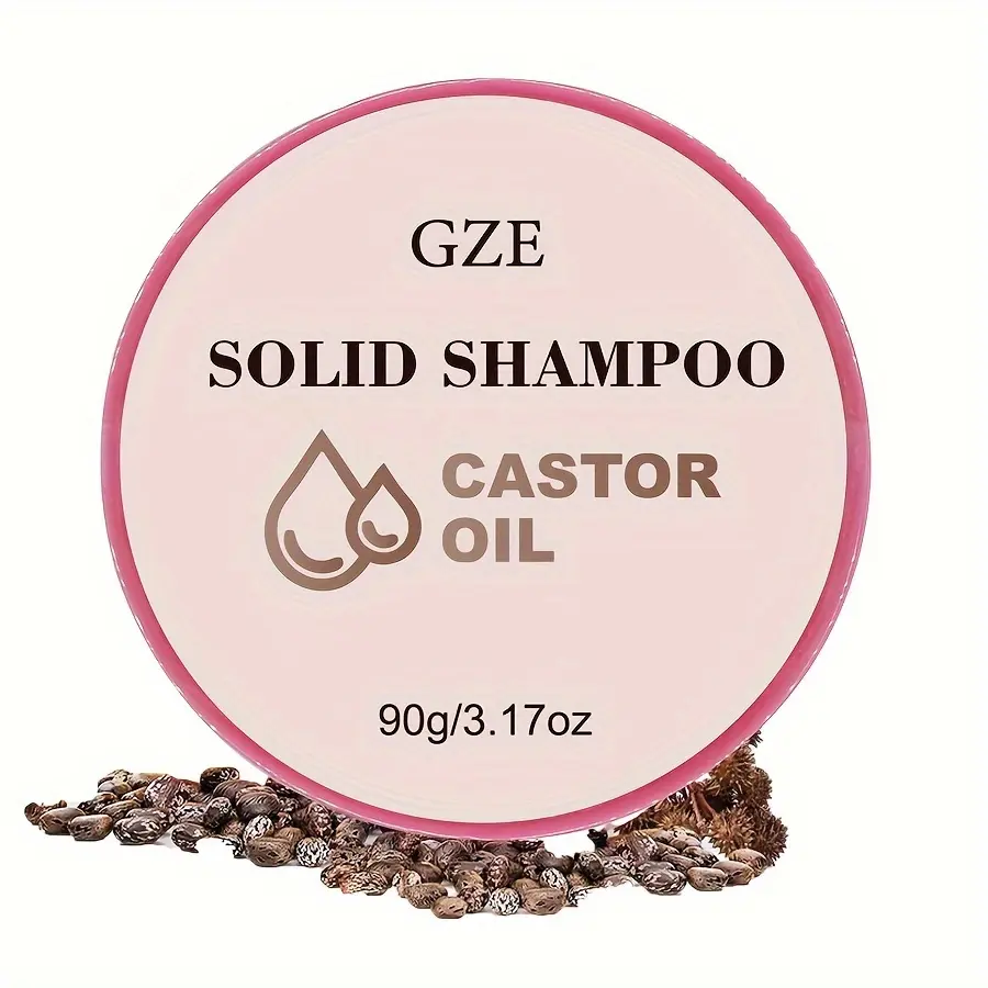 GZE Castor Oil Nourishing Shampoo Bar | Bottle-free Eco-friendly | Shampoo Hydrates & Moisturizes Dull and Dry Hair