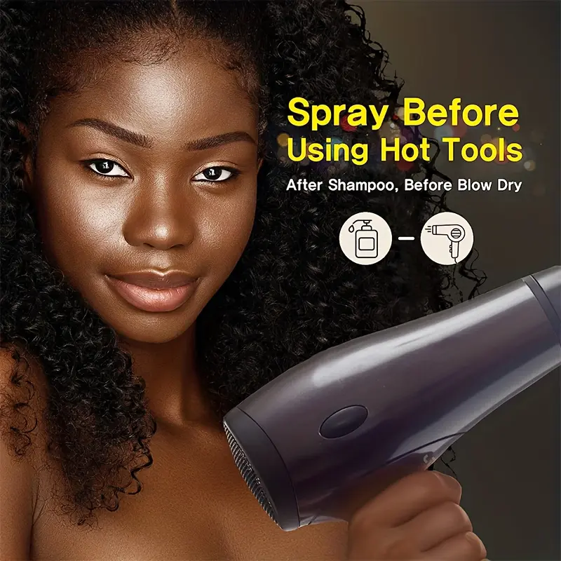GZE Heat Protectant Spray Professional For Curling Iron All Hair Types  Strighting & Curly Hair Heat Protect Spray Quick Drying