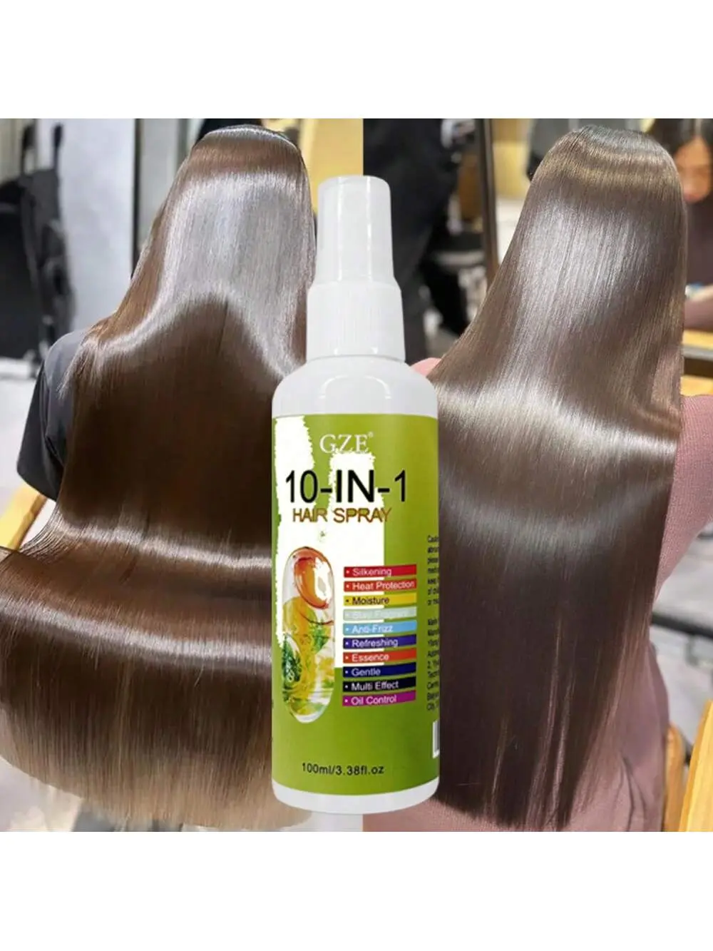 GZE 10-in-1 Hair Care Spray Silkening Heat Protection Moisturizing Stay Fragrant Anti-Frizz Gentle Multi Effect Oil Control