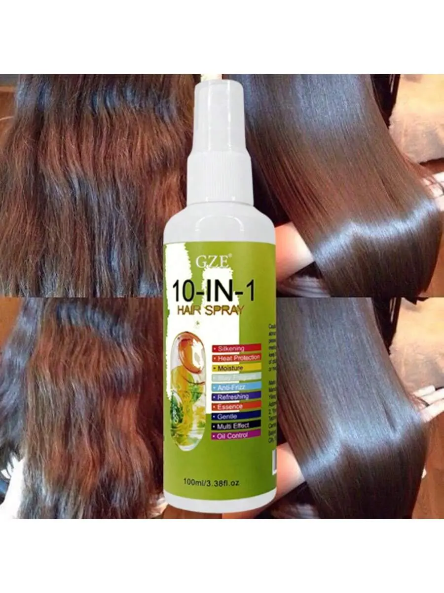GZE 10-in-1 Hair Care Spray Silkening Heat Protection Moisturizing Stay Fragrant Anti-Frizz Gentle Multi Effect Oil Control