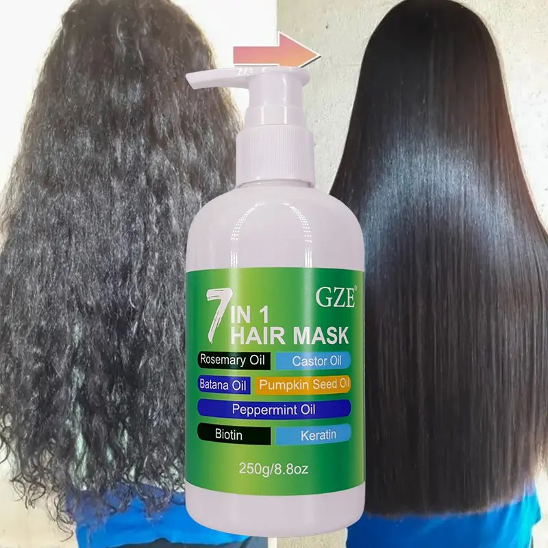 GZE 7 IN 1 HAIR MASK Deep Conditioning Repair Split Ends Anti-Breakage Soften Hair Silky Hair For Dry Hair Hydrating Enriched