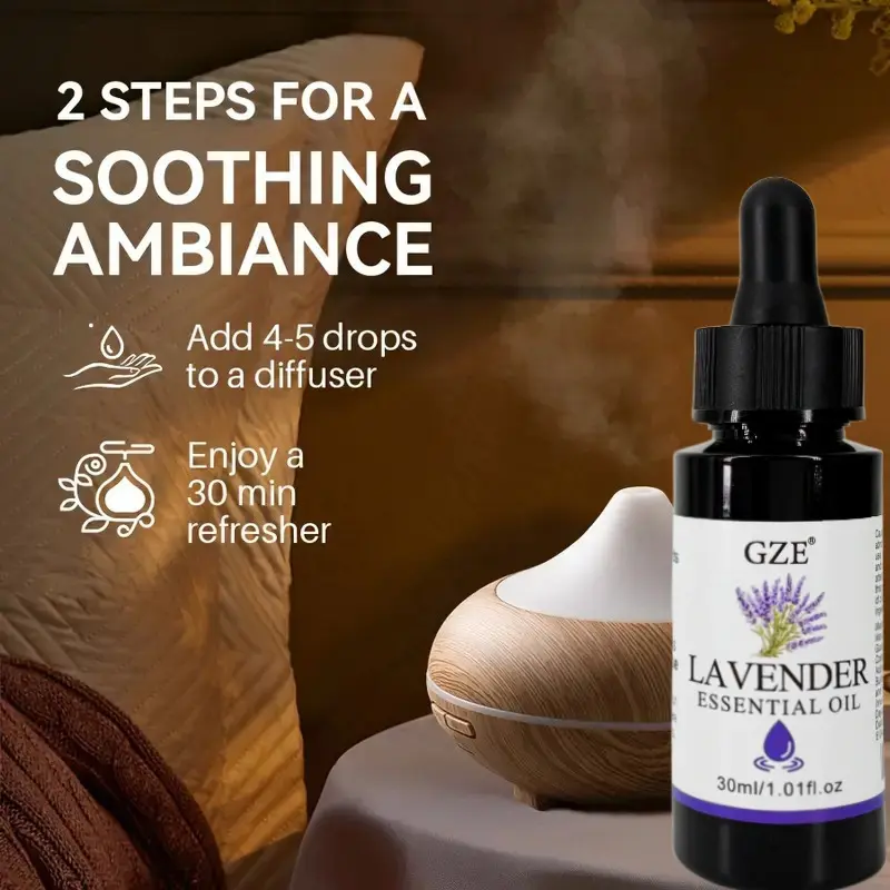 GZE Lavender Essential Oil - Natural Lavender Essential Oil for Light Beige and HairCare, DlY & Diffuser, Premium Essential Oil