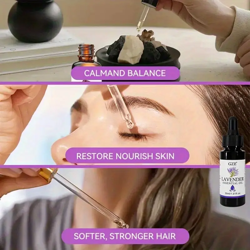 GZE Lavender Essential Oil - Natural Lavender Essential Oil for Light Beige and HairCare, DlY & Diffuser, Premium Essential Oil