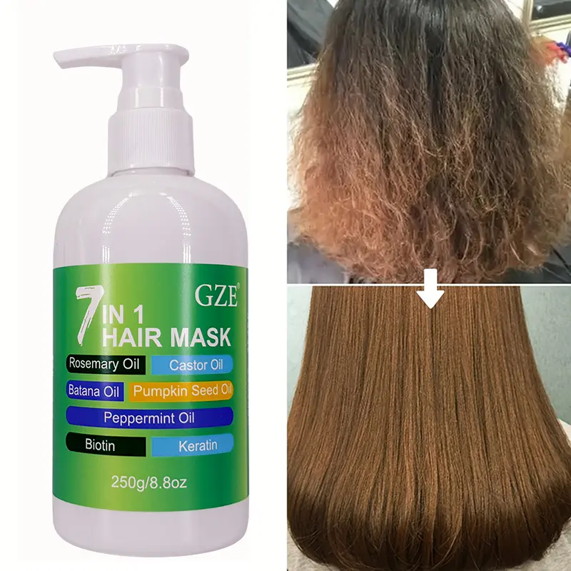 GZE 7 IN 1 HAIR MASK Deep Conditioning Repair Split Ends Anti-Breakage Soften Hair Silky Hair For Dry Hair Hydrating Enriched