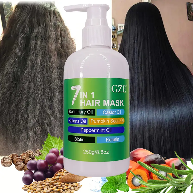GZE 7 IN 1 HAIR MASK Deep Conditioning Repair Split Ends Anti-Breakage Soften Hair Silky Hair For Dry Hair Hydrating Enriched