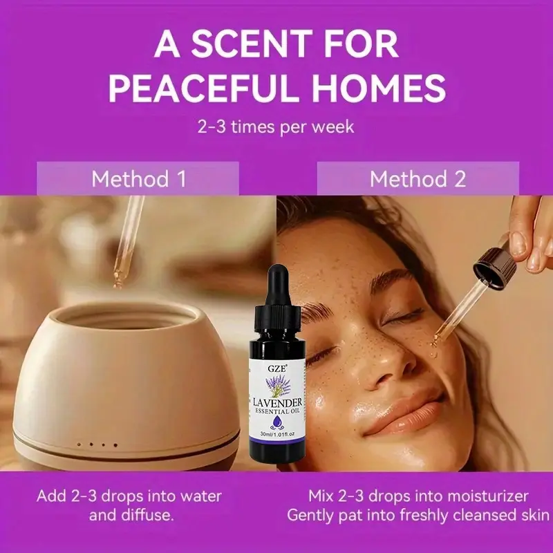 GZE Lavender Essential Oil - Natural Lavender Essential Oil for Light Beige and HairCare, DlY & Diffuser, Premium Essential Oil