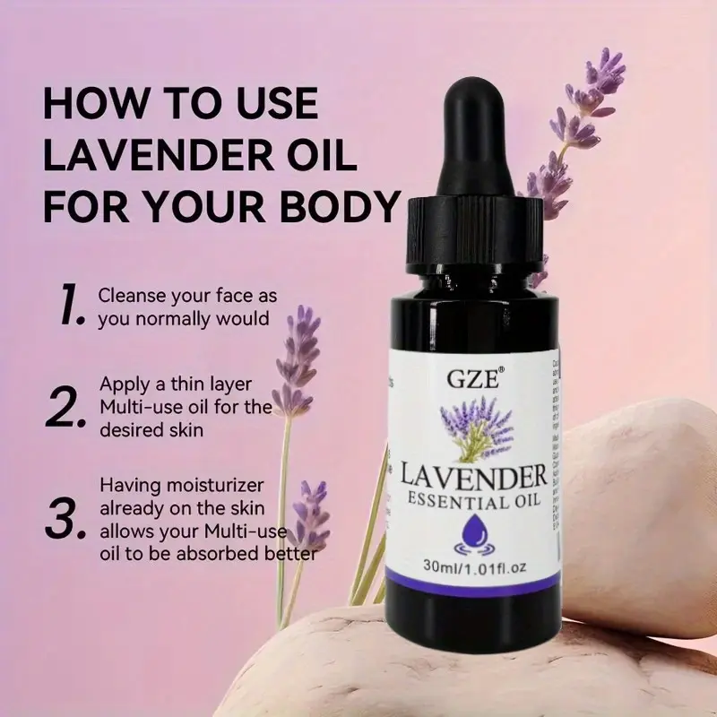 GZE Lavender Essential Oil - Natural Lavender Essential Oil for Light Beige and HairCare, DlY & Diffuser, Premium Essential Oil