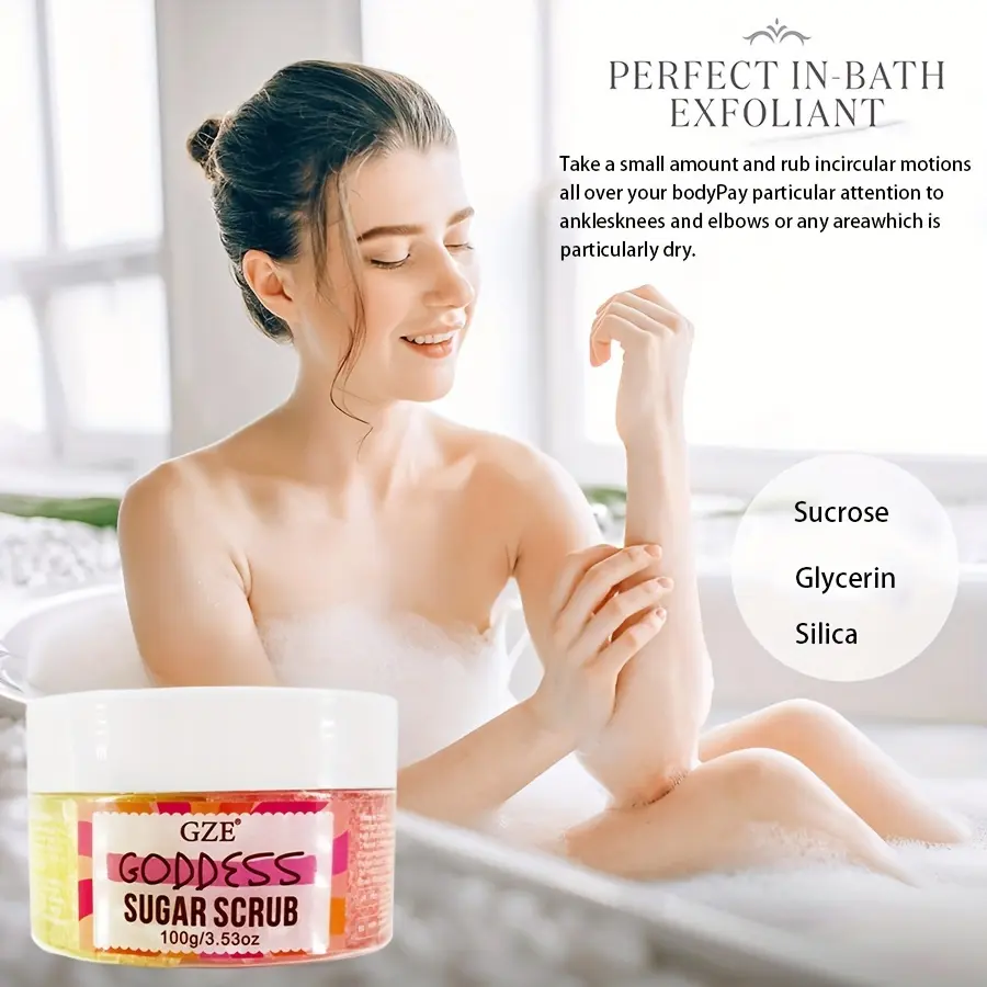 Goddess Body Sugar Scrub - Skin Care Exfoliating Scrub - Moisturizing Body Polish Scrub for Skin, Cellulite, Dead Skin
