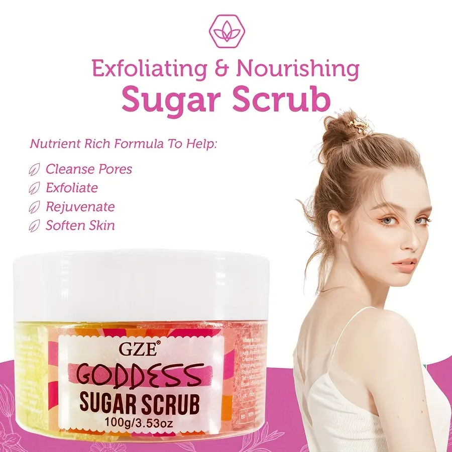 Goddess Body Sugar Scrub - Skin Care Exfoliating Scrub - Moisturizing Body Polish Scrub for Skin, Cellulite, Dead Skin