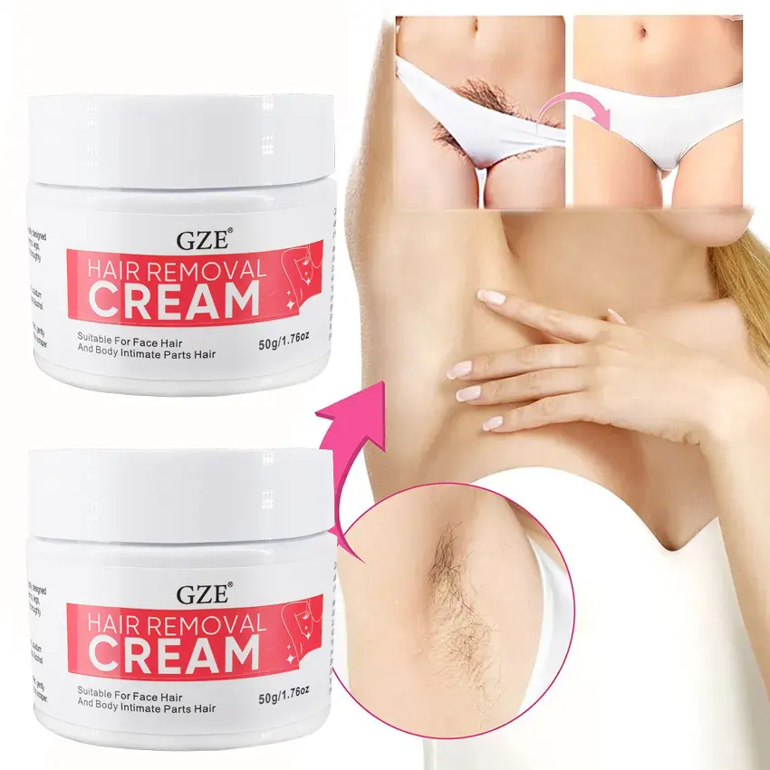 GZE Hair Remover for Women, Hair Removal Cream Sensitive, 1.76 Ounce, Intimate/Private Area depiladora Cream, Pubic, Bikini,