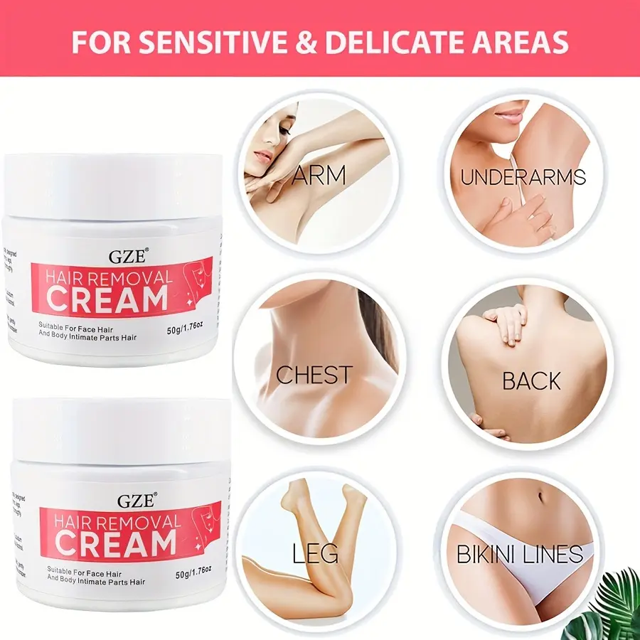 GZE Hair Remover for Women, Hair Removal Cream Sensitive, 1.76 Ounce, Intimate/Private Area depiladora Cream, Pubic, Bikini,