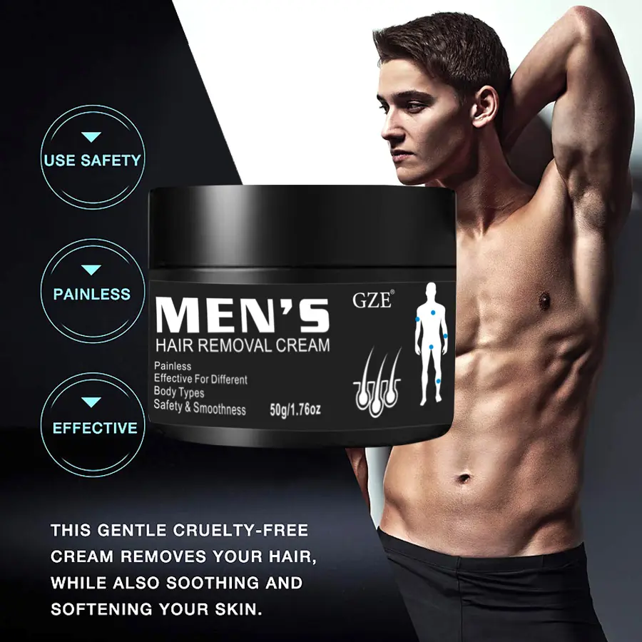 GZE Smoothing Hair Removal Cream For Men Private Part Legs Underarm Armpit Chest, Men's Whole Body Hair Remove Cream