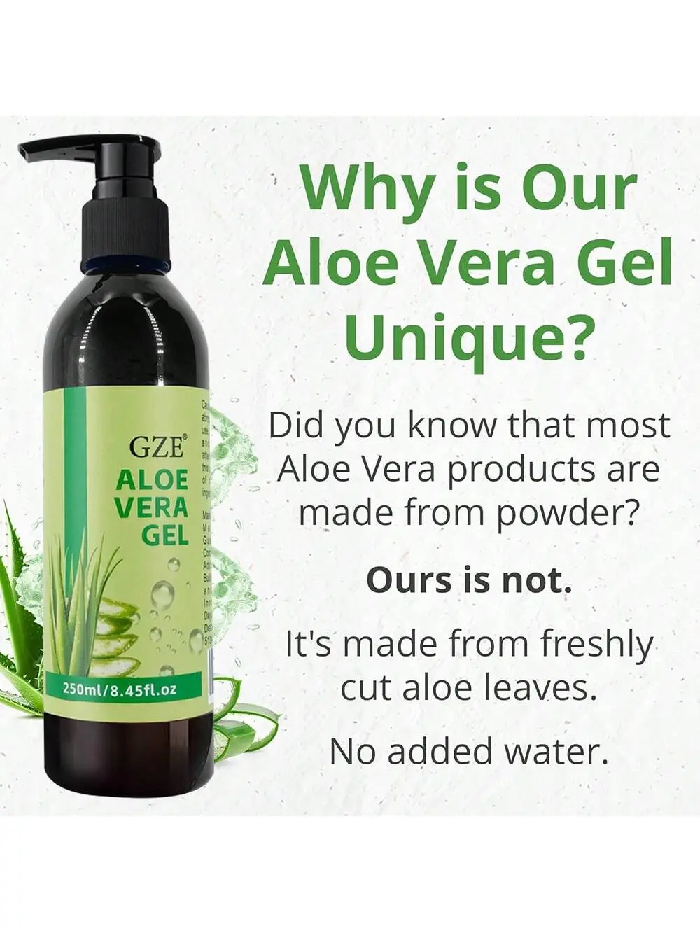 GZE Aloe Vera Gel Boosts Skin Vitality & Hair Hydration & Frizz Control, Sensitive Skin Deeply Moisturizes & Nourishes