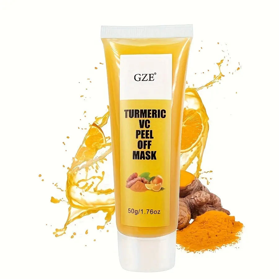 GZE TURMERIC VC PEEL OFF MASK Anti Aging, Lifting, Illuminating & Revitalizing - Removes Blackheads, Dirt & Oils Lightens