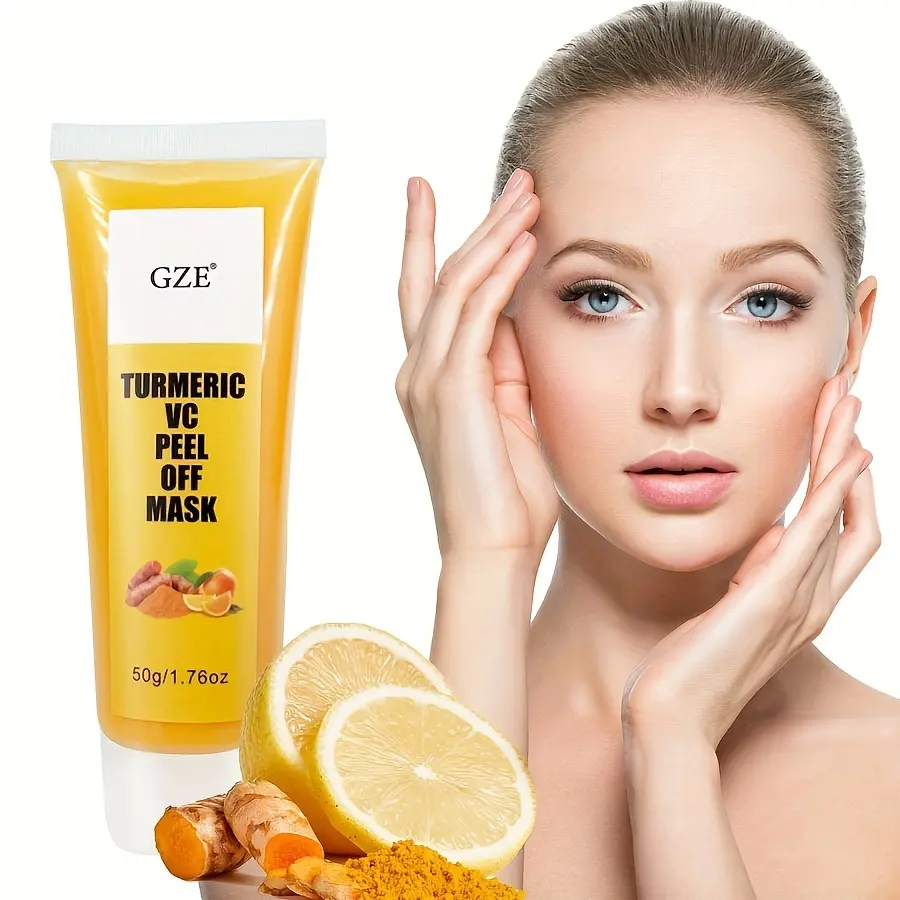 GZE TURMERIC VC PEEL OFF MASK Anti Aging, Lifting, Illuminating & Revitalizing - Removes Blackheads, Dirt & Oils Lightens
