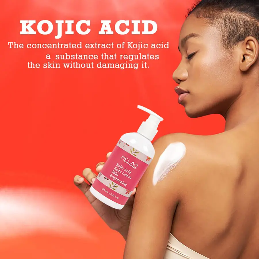 MELAO KOJIC ACID BODY LOTION Skin Brightening Daily Moisturizer & Glowing Skin, Boost Hydrating