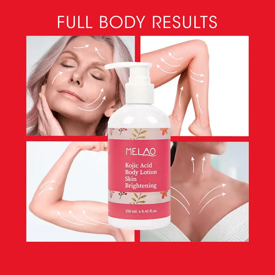 MELAO KOJIC ACID BODY LOTION Skin Brightening Daily Moisturizer & Glowing Skin, Boost Hydrating
