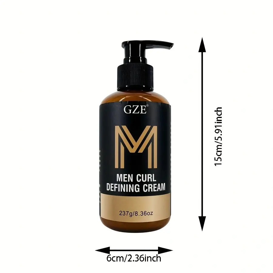 GZE Men Curl Defining Cream - Defined Bouncy Cue Curls Waves- Enhances Curl Definition and Hydrates Hair Frizz rls and Frizz