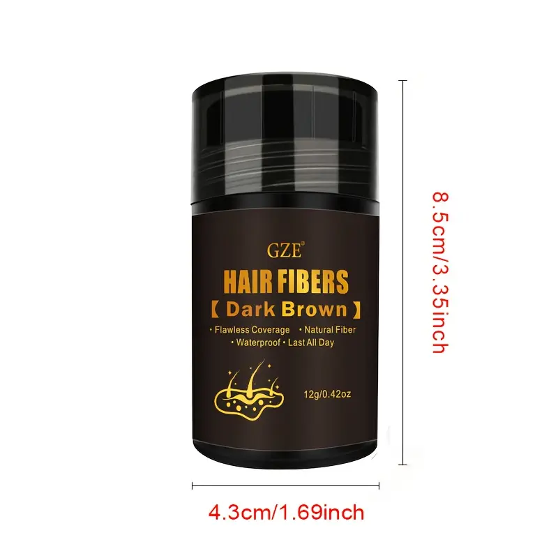 GZE Hair Fibers for Thinning Hair (BLACK) Undetectable & Natural - Hair Powder - Completely Conceals Hair Loss in 15 Sec