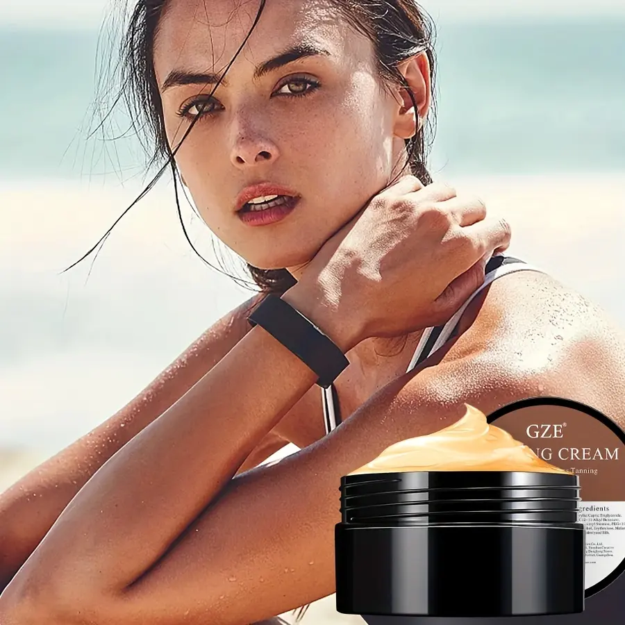 GZE Summer Skin Self Tanning Cream Sunless Self Tanner For Face Body For Natural Glow Body Bronzer Easy Use Bronzing Lotion 80g
