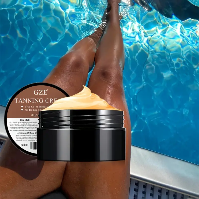 GZE Summer Skin Self Tanning Cream Sunless Self Tanner For Face Body For Natural Glow Body Bronzer Easy Use Bronzing Lotion 80g
