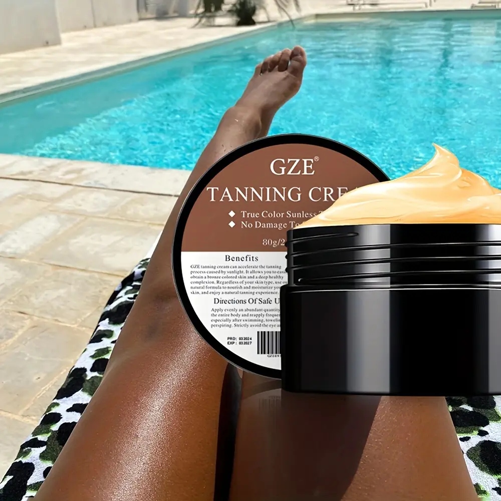 GZE Summer Skin Self Tanning Cream Sunless Self Tanner For Face Body For Natural Glow Body Bronzer Easy Use Bronzing Lotion 80g