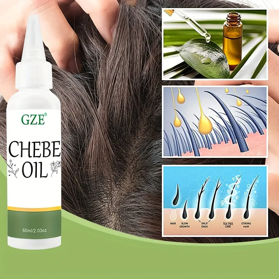 GZE Chebe Hair Oil Made with Chebe Powder - African Chebe Oil for Hair Thickens & Strengthens, Itchy Scalp Relief