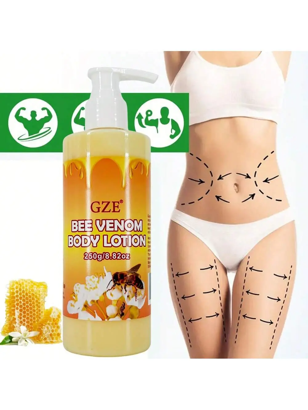 GZE Bee Venom Joint Body Lotion Skin Firming Hydration Moisturizing Brightening