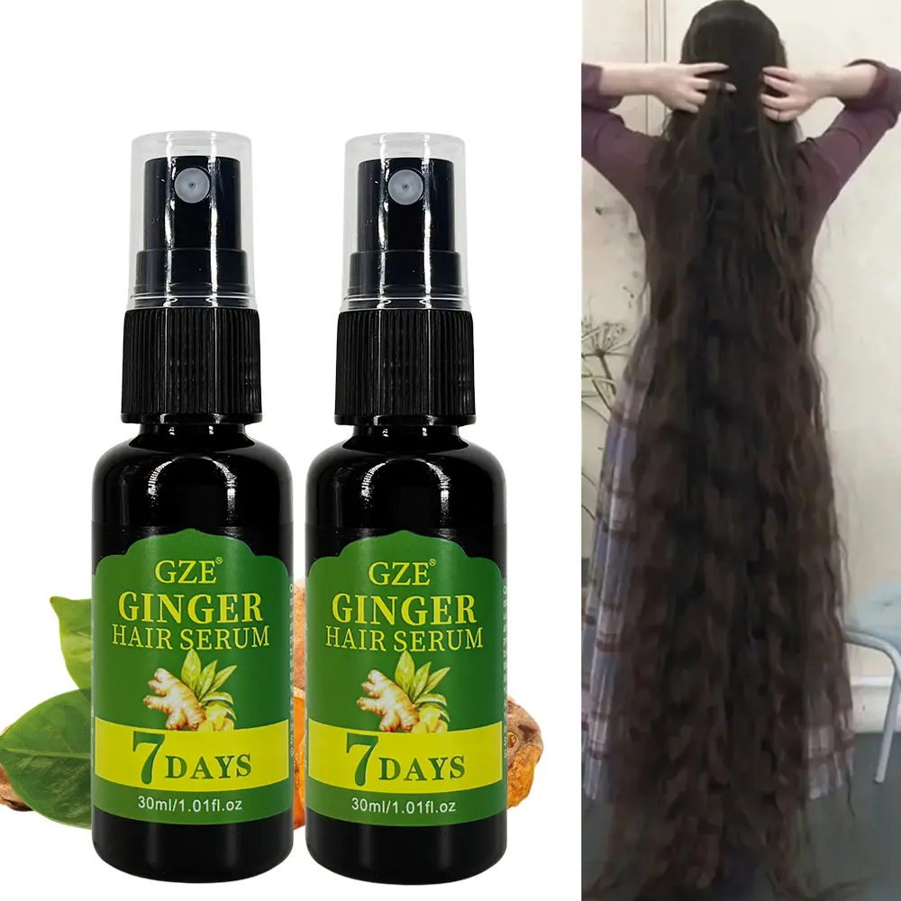 2 Pack GZE Ginger Hair Serum 7 Days Moisturizing Strong Hair