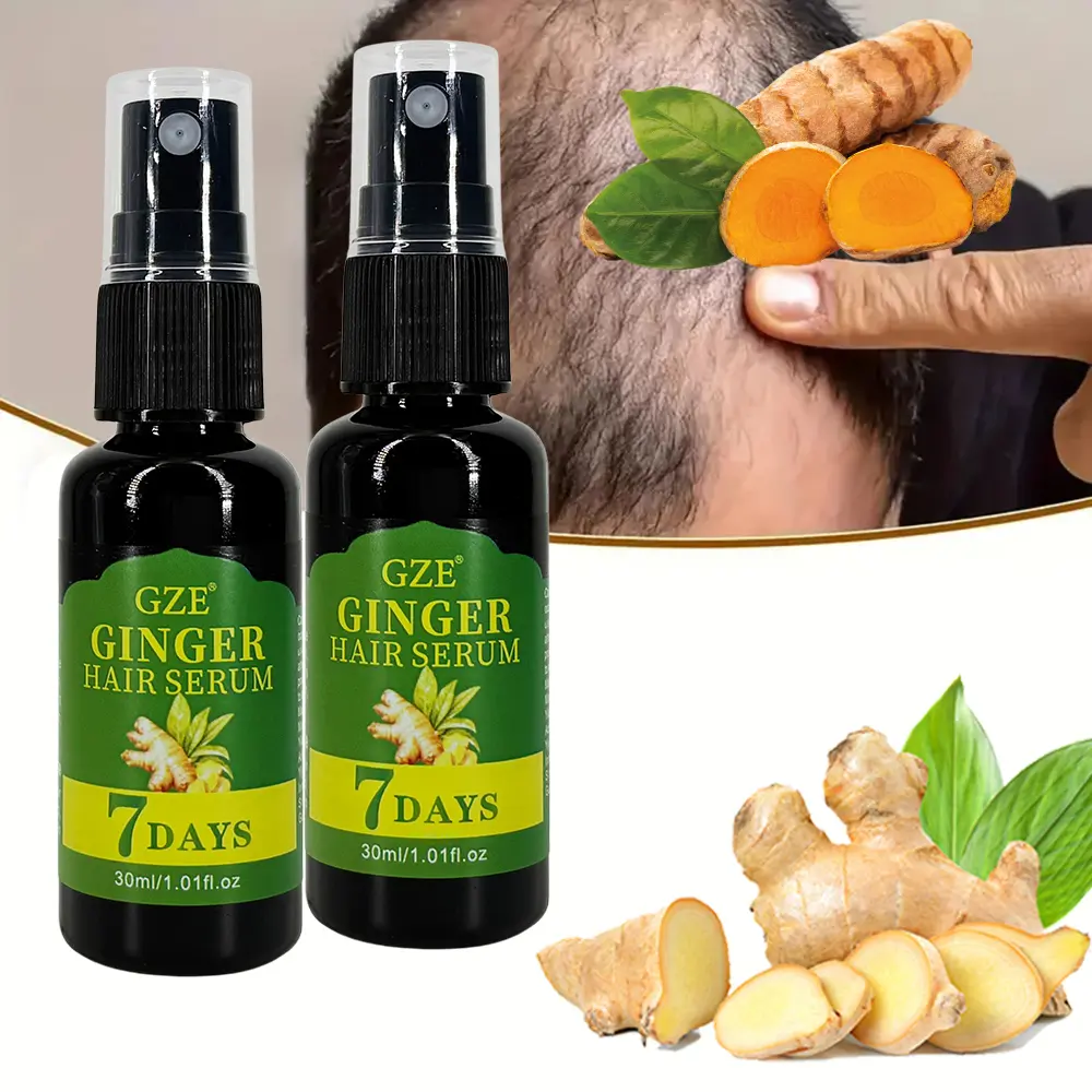 2 Pack GZE Ginger Hair Serum 7 Days Moisturizing Strong Hair